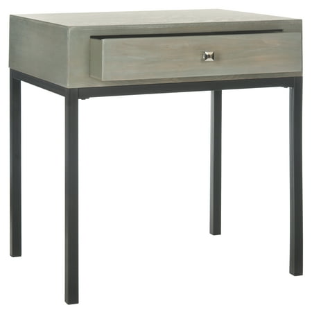 SAFAVIEH Adena Solid Rustic End Table with Storage Drawer, French Grey