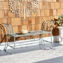 SAFAVIEH Adina Outdoor Wrought Iron Garden Bench, Antique Green