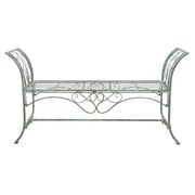 SAFAVIEH Adina Outdoor Wrought Iron Garden Bench, Antique Green