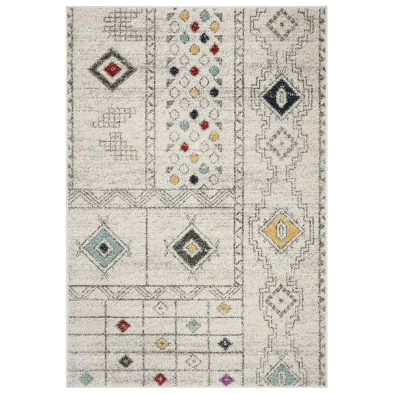 SAFAVIEH Adirondack Algernon Geometric Area Rug, Light Grey/Aqua, 5'1" x 7'6"
