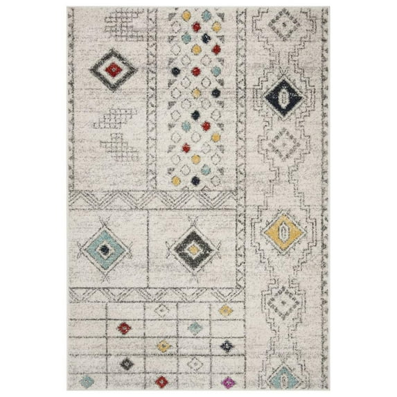 SAFAVIEH Adirondack Algernon Geometric Area Rug, Light Grey/Aqua, 6' x 9'