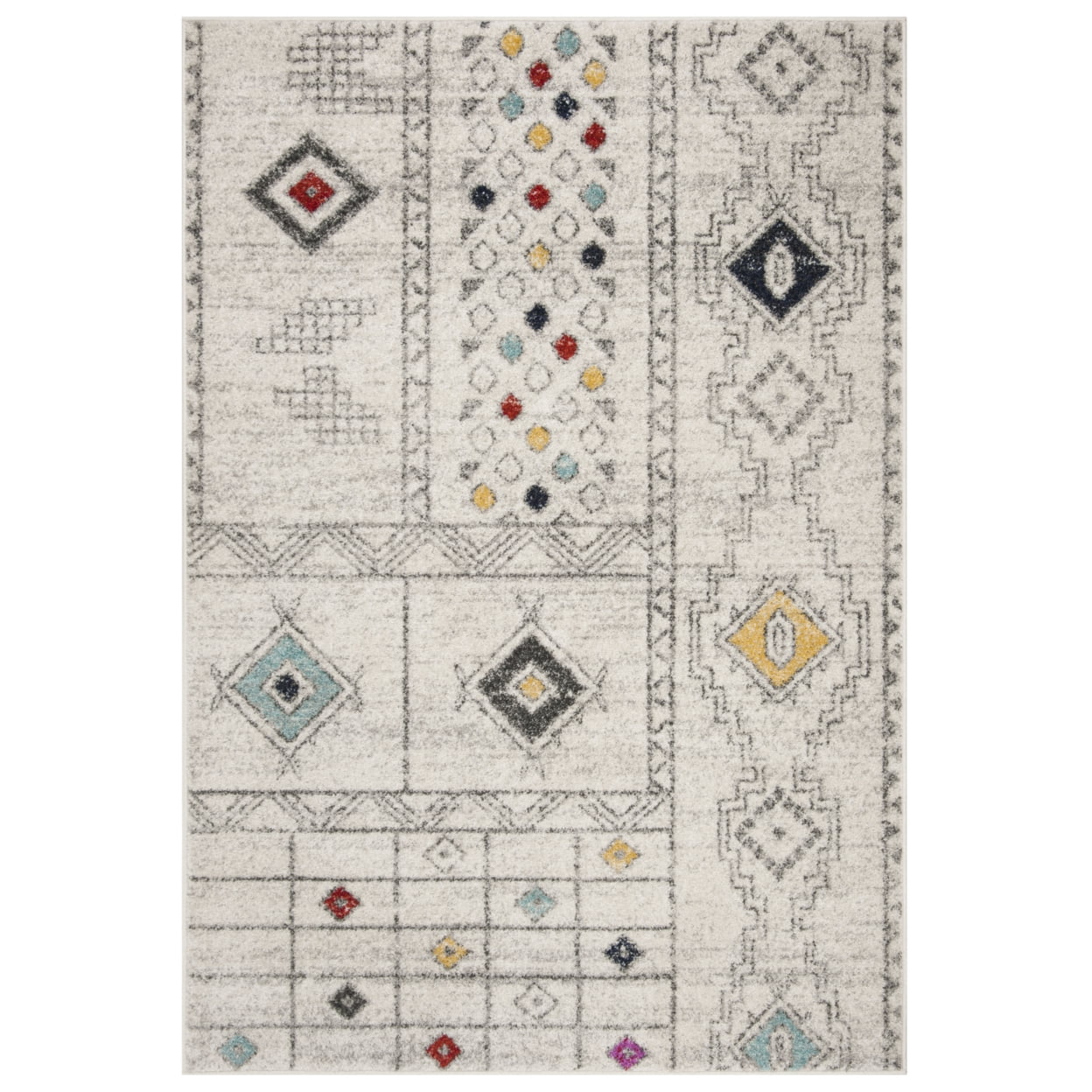 Reversible Hand-Knotted Gray Synthetic 6' x 9' Easy Care Rug
