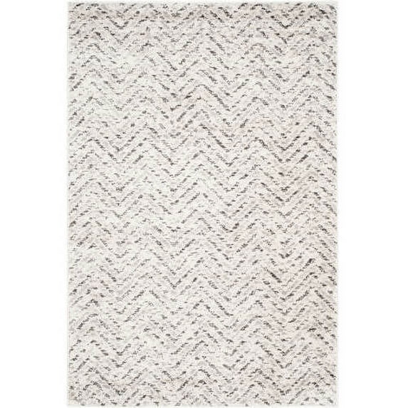 SAFAVIEH Adirondack Altan Chevron Area Rug, Ivory/Charcoal, 4' x 6'