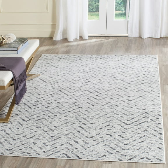 SAFAVIEH Adirondack Altan Chevron Area Rug, Ivory/Charcoal, 6' x 9'