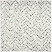 SAFAVIEH Adirondack Altan Striped Area Rug, Ivory/Charcoal, 8' x 8' Square
