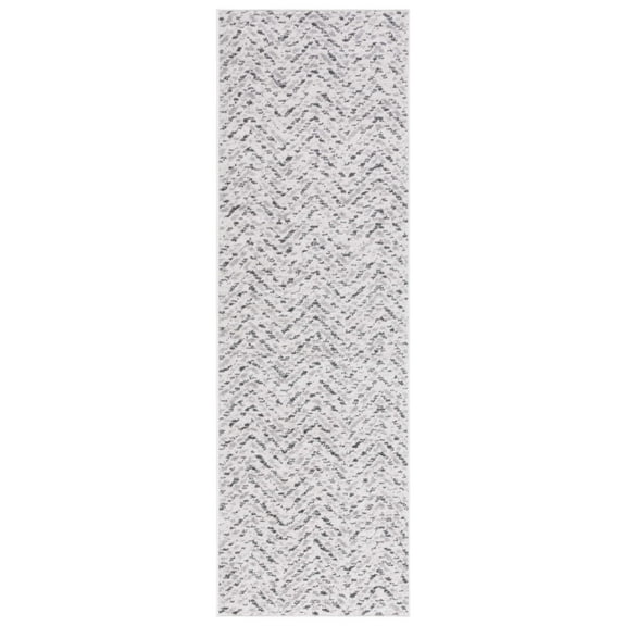 SAFAVIEH Adirondack Altan Chevron Runner Rug, Ivory/Charcoal, 2'6" x 22'