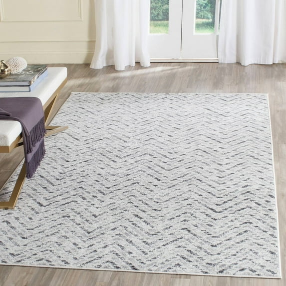 SAFAVIEH Adirondack Altan Striped Area Rug, Ivory/Charcoal, 5'1" x 7'6"