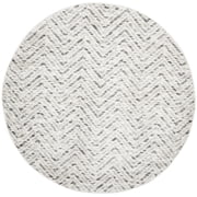 SAFAVIEH Adirondack Altan Striped Area Rug, Ivory/Charcoal, 6' x 6' Round