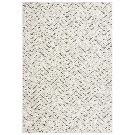 SAFAVIEH Adirondack Altan Striped Area Rug, Ivory/Dark Green, 6' x 9'