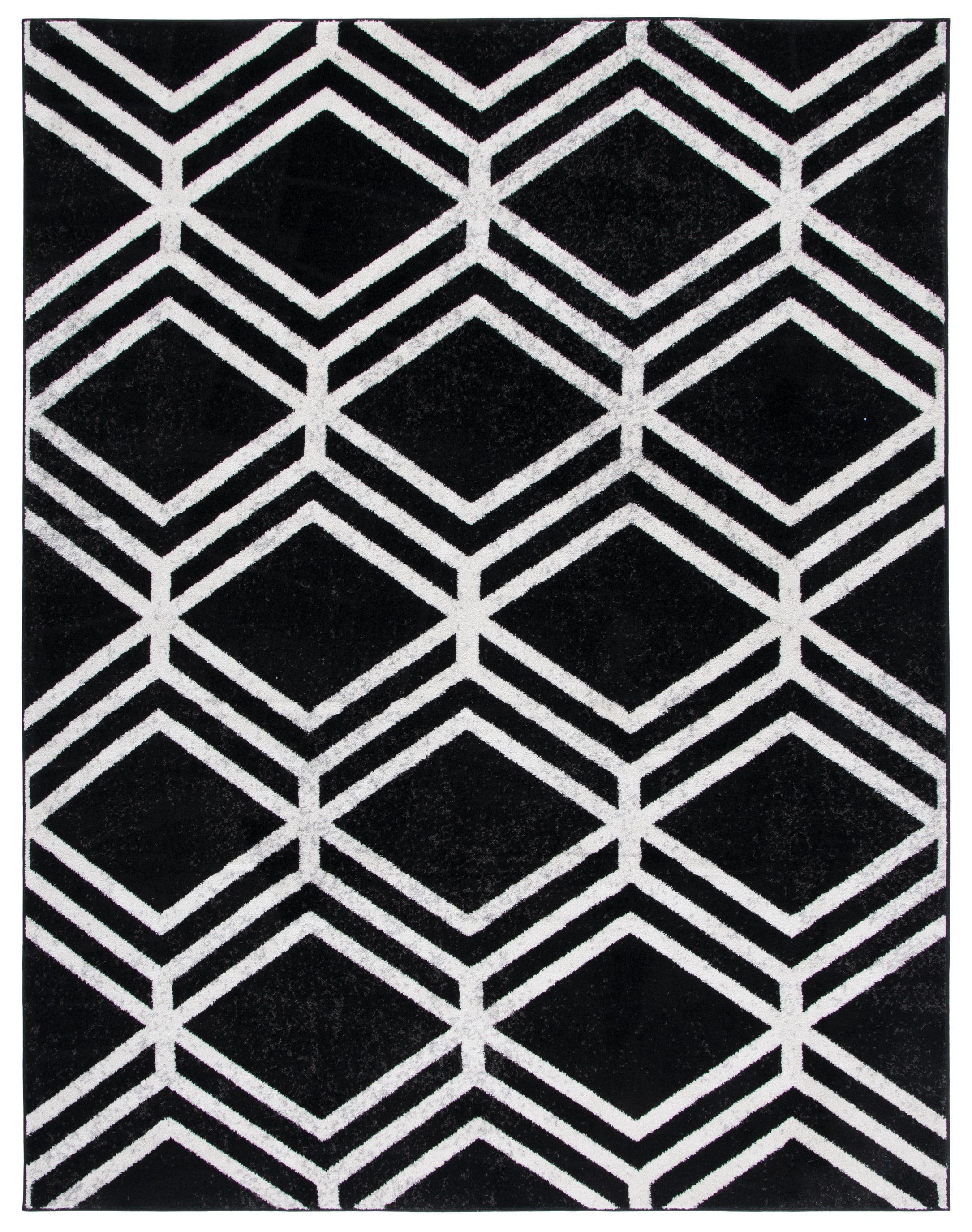 SAFAVIEH Adirondack Bailey Geometric Area Rug, Black/Ivory, 9' x 12'