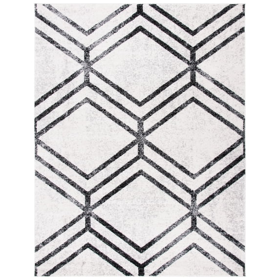 SAFAVIEH Adirondack Bailey Geometric Area Rug, Ivory/Charcoal, 11' x 15'