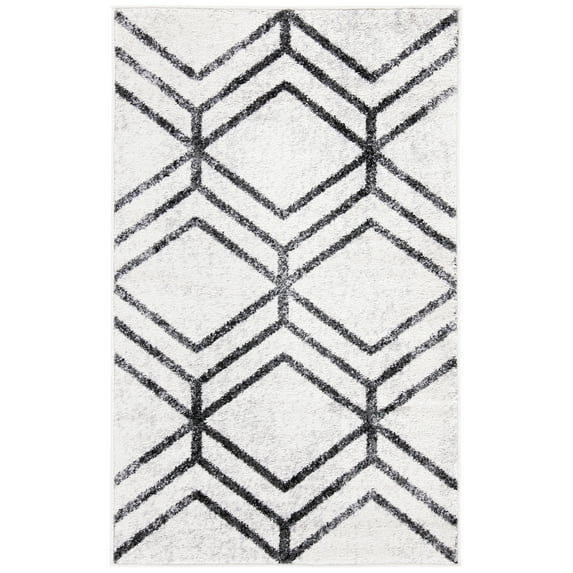SAFAVIEH Adirondack Bailey Geometric Area Rug, Ivory/Charcoal, 2'6" x 4'