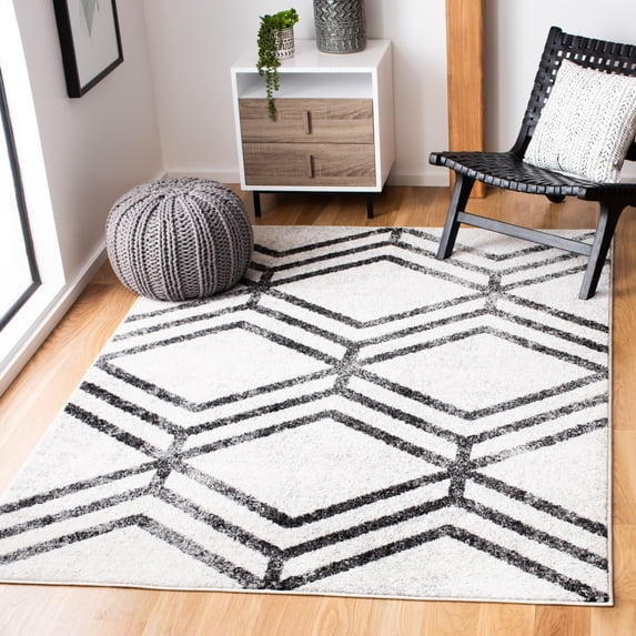 SAFAVIEH Adirondack Bailey Geometric Area Rug, Ivory/Charcoal, 3' x 5'