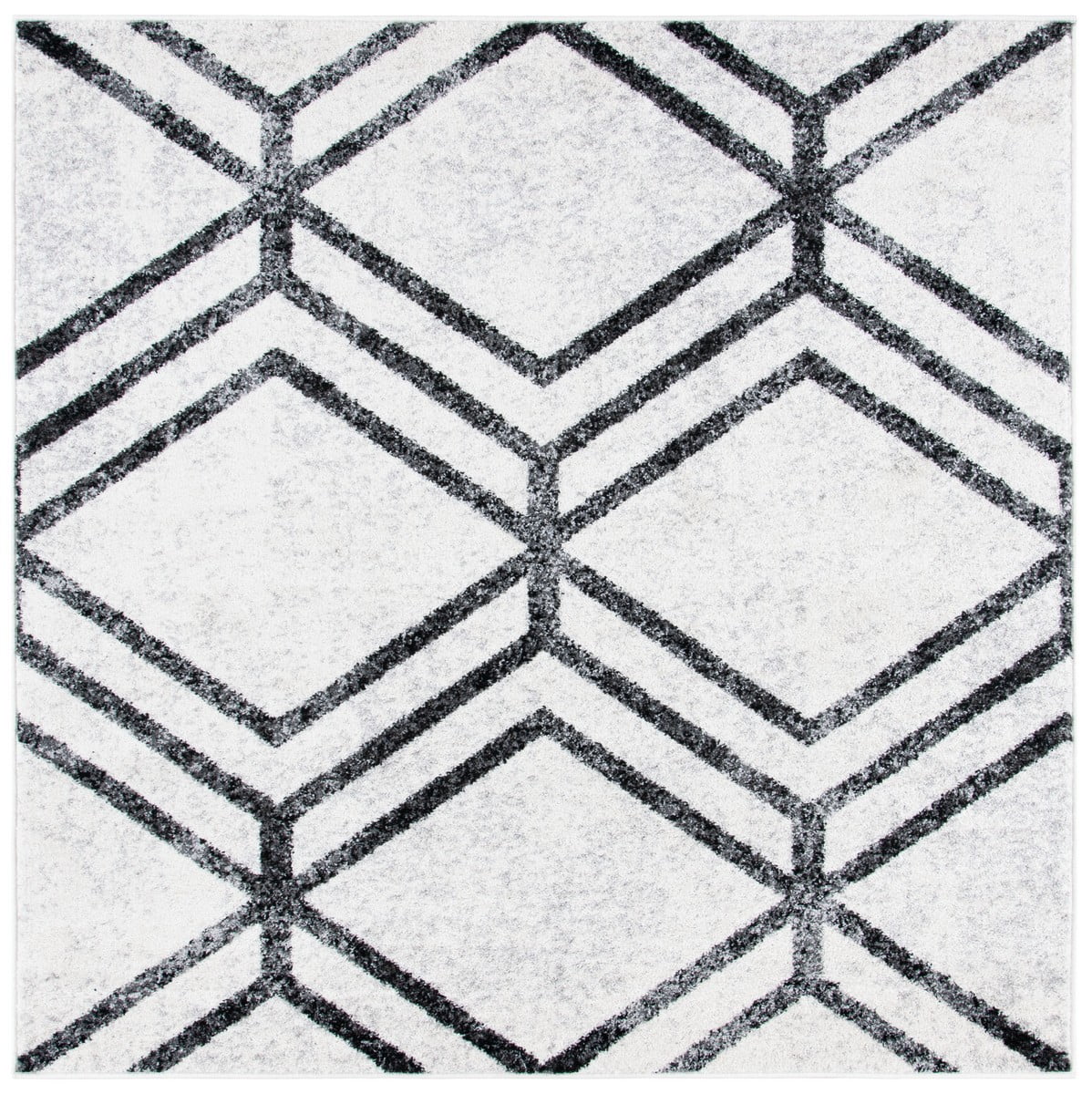 SAFAVIEH Adirondack Bailey Geometric Area Rug, Ivory/Charcoal, 4' x 4