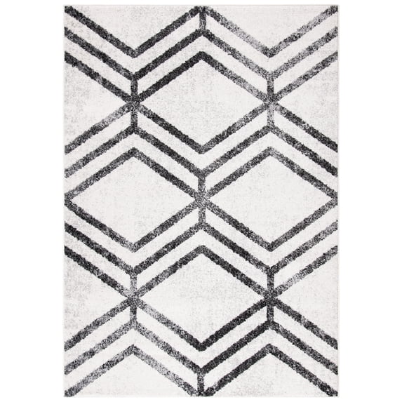 SAFAVIEH Adirondack Bailey Geometric Area Rug, Ivory/Charcoal, 5'1" x 7'6"