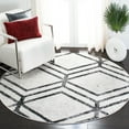 thumbnail image 1 of SAFAVIEH Adirondack Bailey Geometric Area Rug, Ivory/Charcoal, 8' x 8' Round, 1 of 11