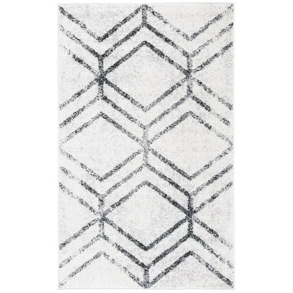 SAFAVIEH Adirondack Bailey Geometric Area Rug, Ivory/Grey, 2'6" x 4'