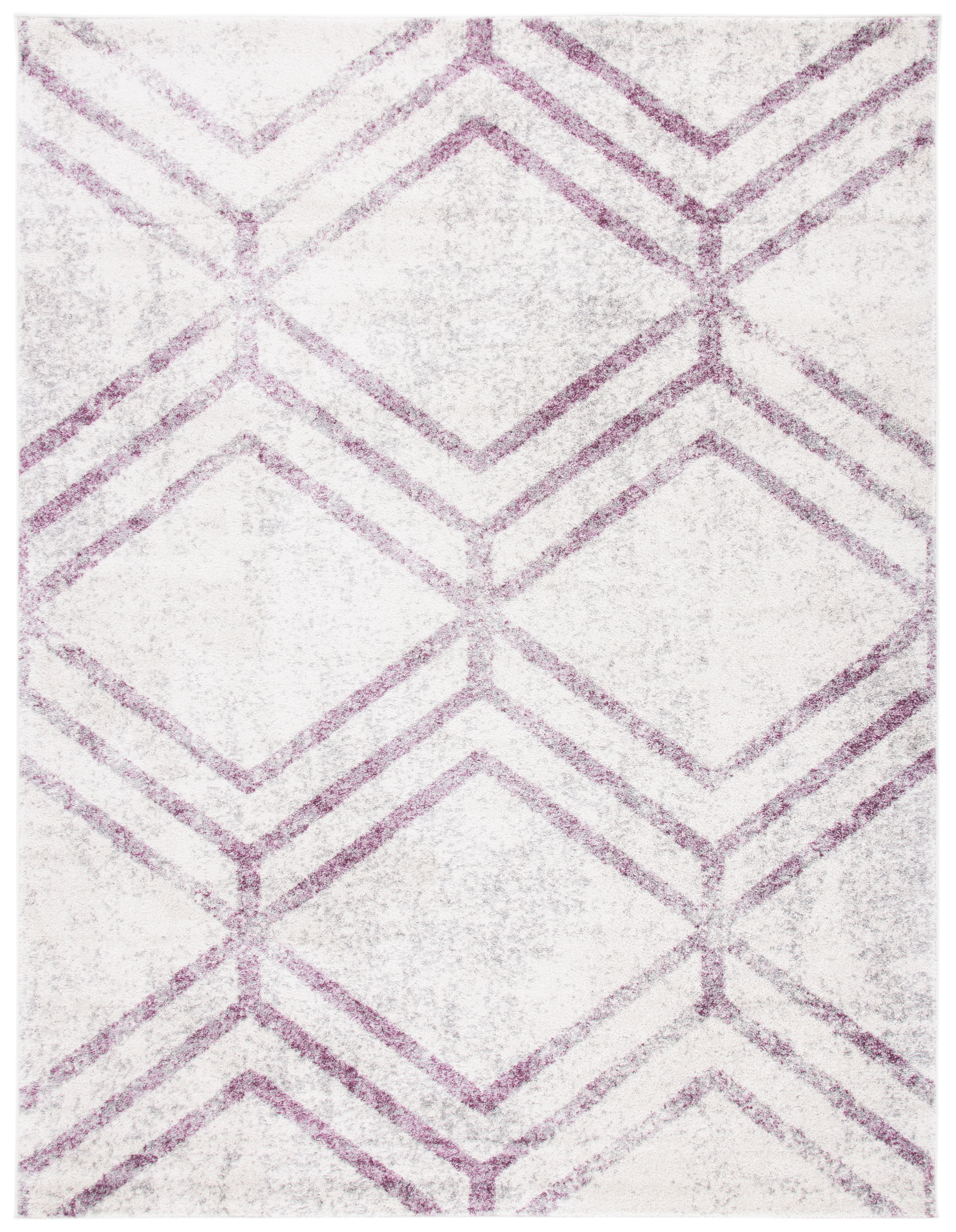 SAFAVIEH Adirondack Bailey Geometric Area Rug, Ivory/Plum, 10' x 14'