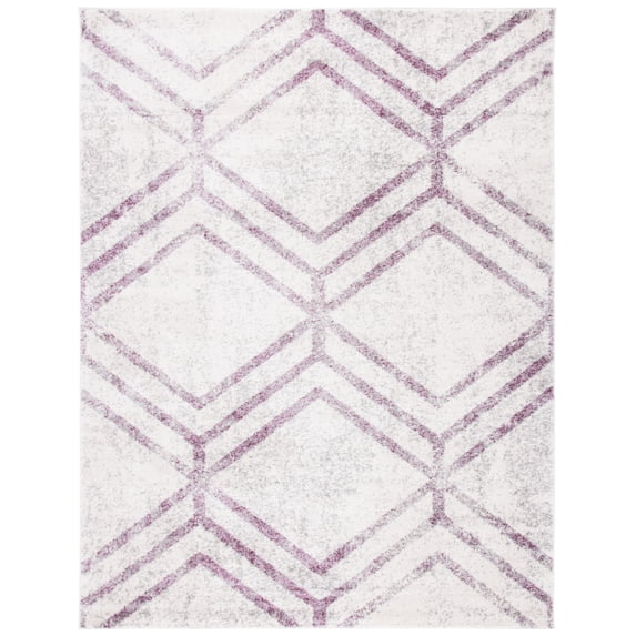 SAFAVIEH Adirondack Bailey Geometric Area Rug, Ivory/Plum, 11' x 15'