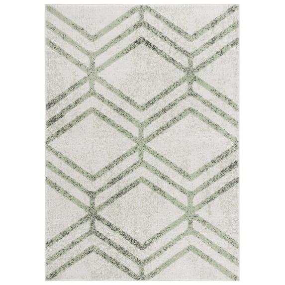 SAFAVIEH Adirondack Bailey Geometric Area Rug, Ivory/Sage, 3' x 5'