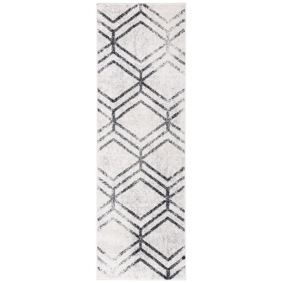 SAFAVIEH Adirondack Bailey Geometric Runner Rug, Ivory/Grey, 2'6" x 12'