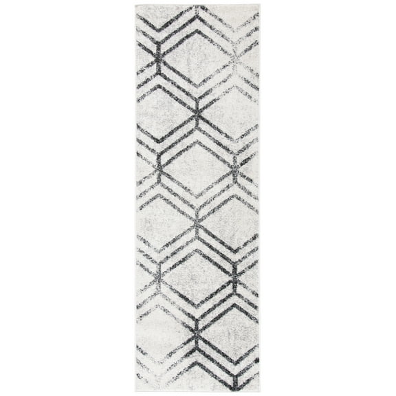 SAFAVIEH Adirondack Bailey Geometric Runner Rug, Ivory/Grey, 2'6" x 6'
