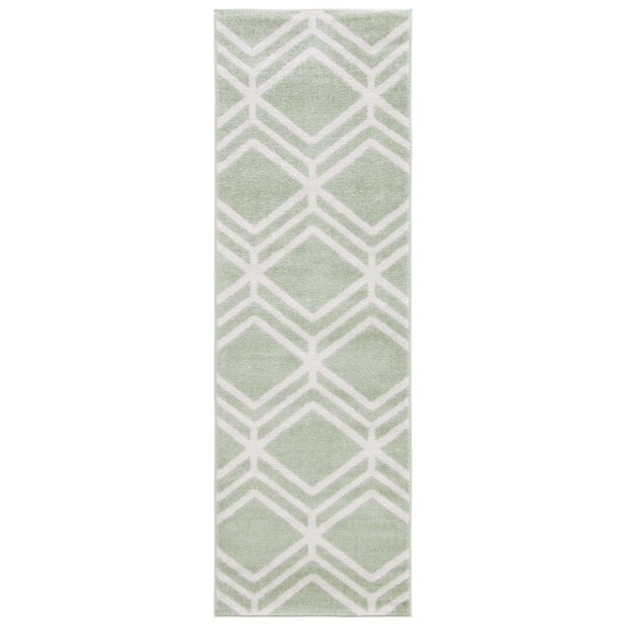 SAFAVIEH Adirondack Bailey Geometric Runner Rug, Sage/Ivory, 2'6" x 8'