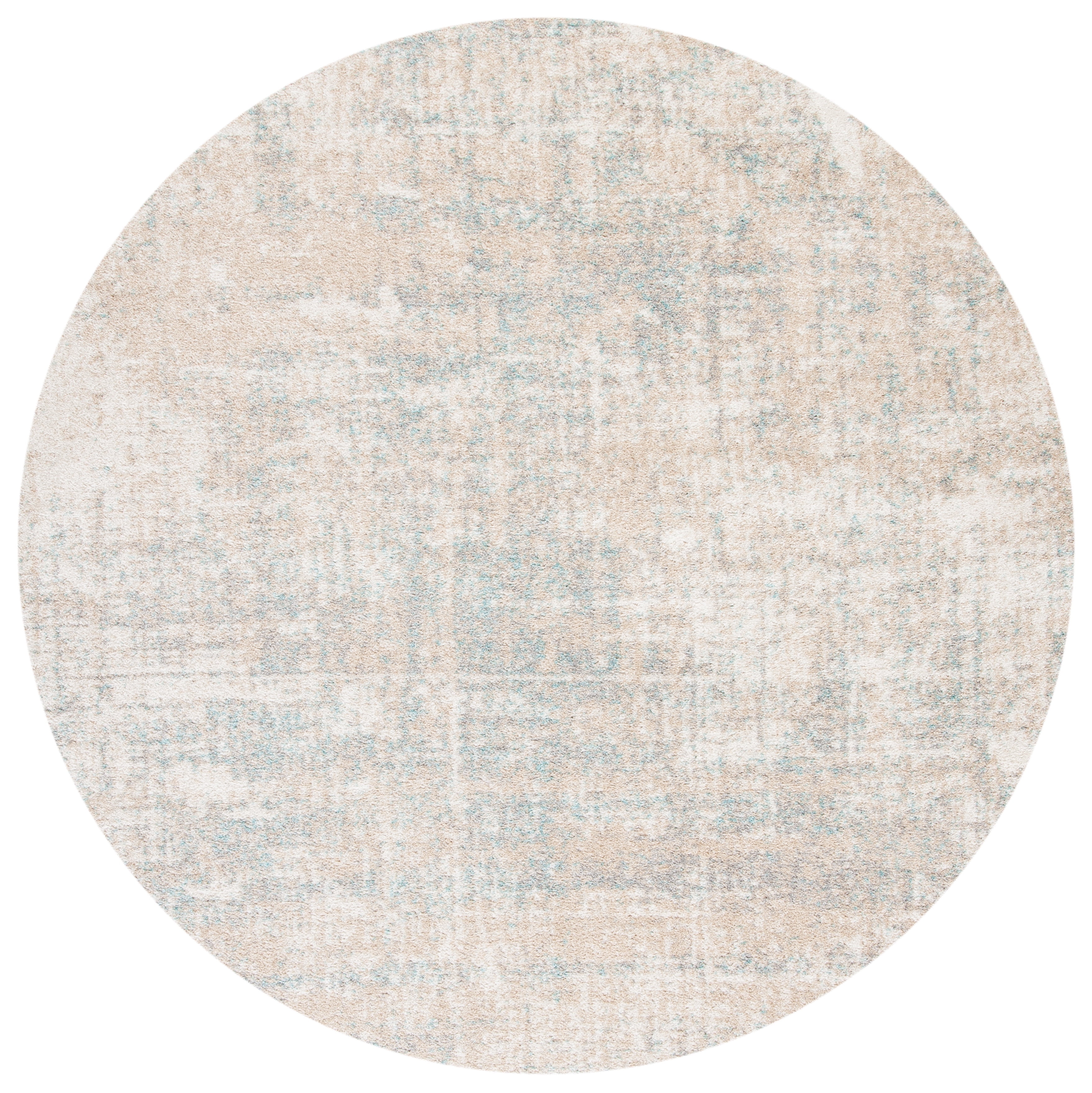 SAFAVIEH Adirondack 12' Round Rug, Easy-Care Overdyed Beige/Slate ...
