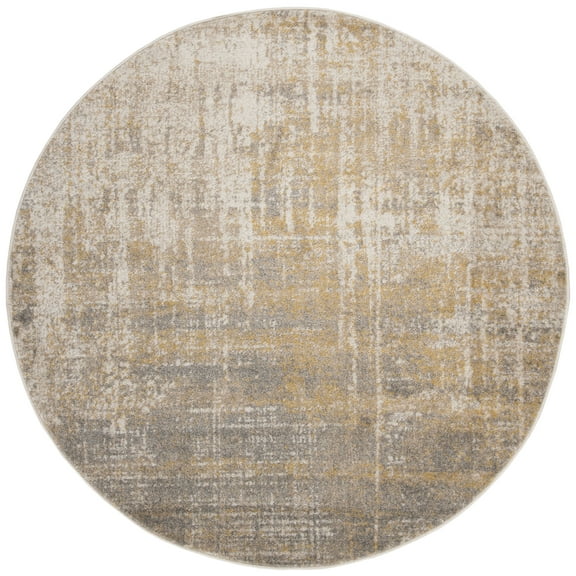 SAFAVIEH Adirondack Boniface Distressed Area Rug, Cream/Gold, 3' x 3' Round