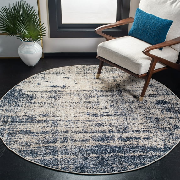 Safavieh Adirondack Boniface Distressed Area Rug, Gold/Navy, 4' x 4' Round