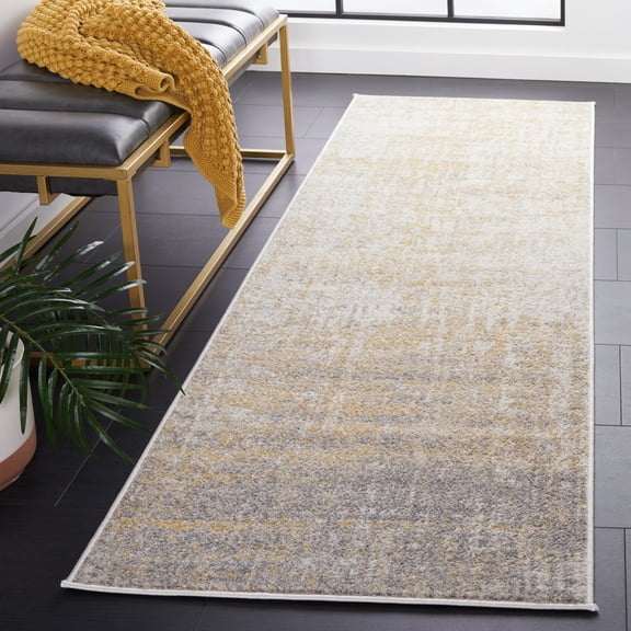 SAFAVIEH Adirondack Boniface Distressed Runner Rug, Cream/Gold, 2'6" x 14'