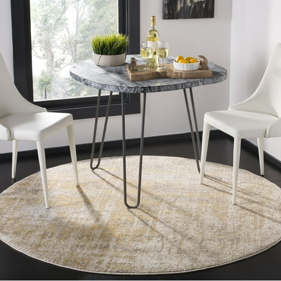 Safavieh Adirondack Boniface Distressed Area Rug, Creme/Gold, 4' x 4' Round