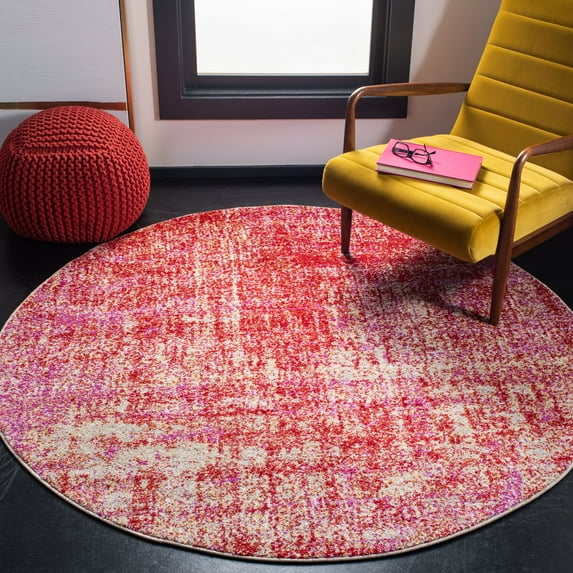 Safavieh Adirondack Boniface Distressed Area Rug, Red/Gold, 6' x 6' Round