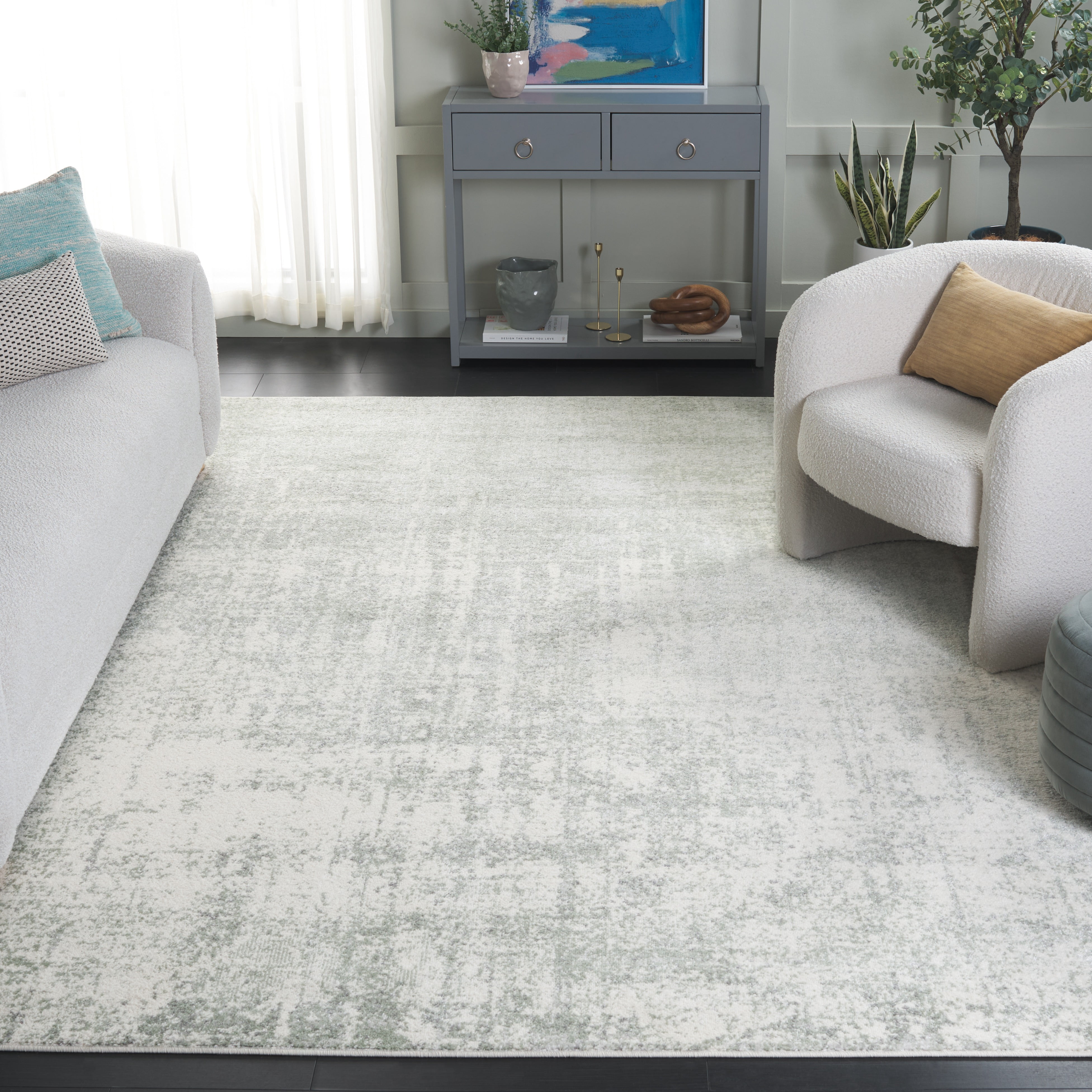 Safavieh Adirondack Boniface Distressed Area Rug, Sage/Ivory, 9' x 12'