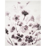 SAFAVIEH Adirondack Brannon Floral Area Rug, Ivory/Purple, 4' x 6'
