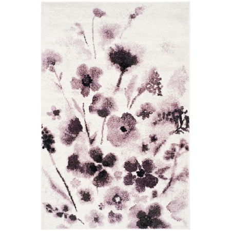 SAFAVIEH Adirondack Brannon Floral Area Rug, Ivory/Purple, 4' x 6'