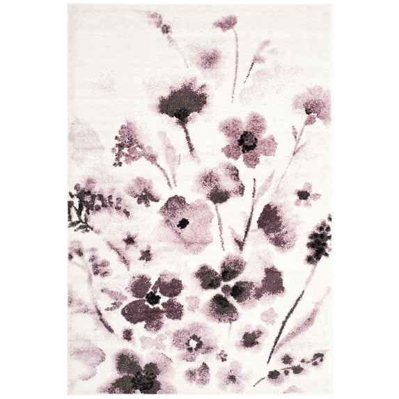 SAFAVIEH Adirondack Brannon Floral Area Rug, Ivory/Purple, 5'1" x 7'6"