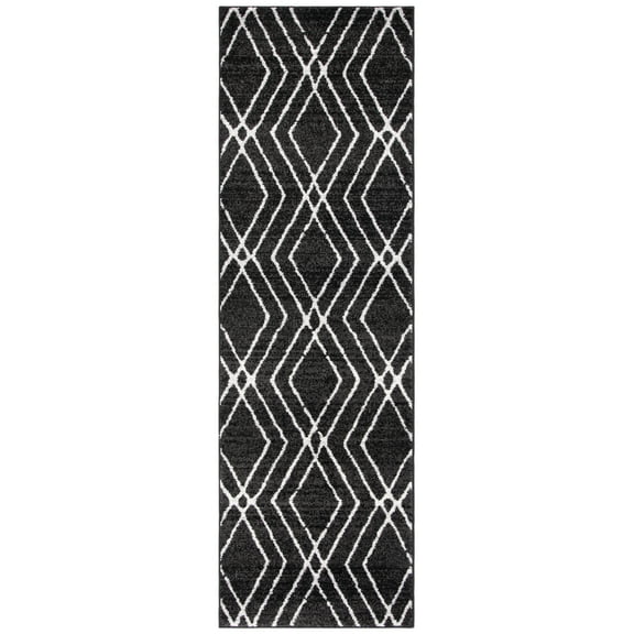 SAFAVIEH Adirondack Brianna Geometric Area Rug, Black/Light Grey, 9' x 12'