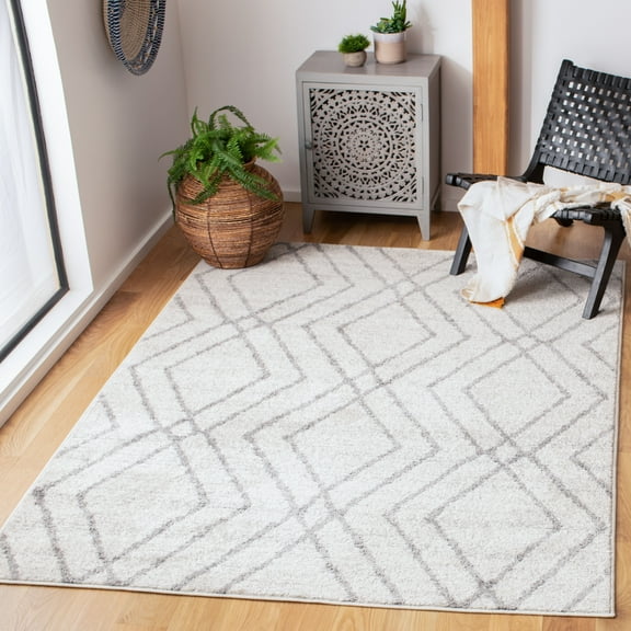 SAFAVIEH Adirondack Brianna Geometric Area Rug, Ivory/Grey, 5'1" x 7'6"