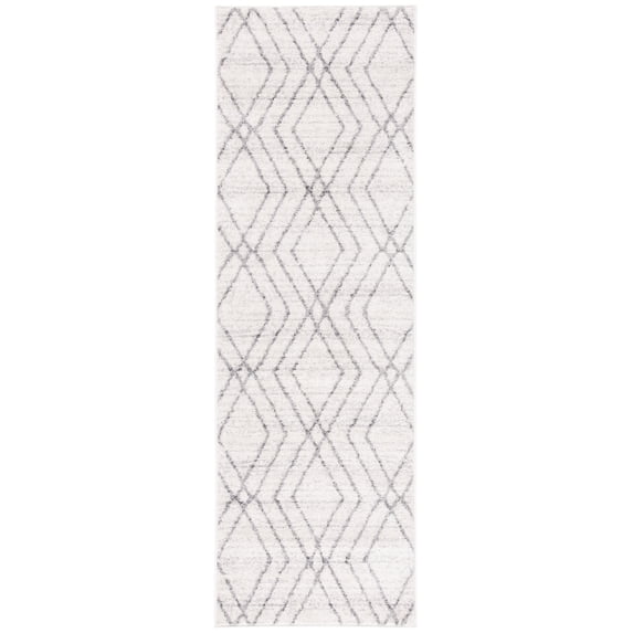SAFAVIEH Adirondack Brianna Geometric Runner Rug, Ivory/Grey, 2'6" x 10'