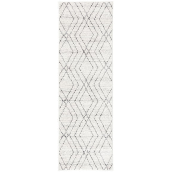 SAFAVIEH Adirondack Brianna Geometric Runner Rug, Ivory/Grey, 2'6" x 10'