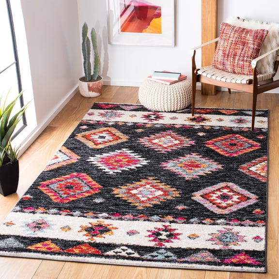 SAFAVIEH Adirondack Caiden Southwest Area Rug, Black/Red, 8' x 10'