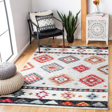 SAFAVIEH Adirondack Caiden Southwest Area Rug, Grey/Red, 5'1" x 7'6"