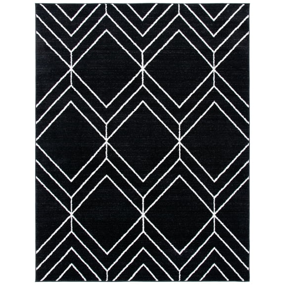 SAFAVIEH Adirondack Caitriona Geometric Squares Area Rug, Black/Ivory, 8' x 10'