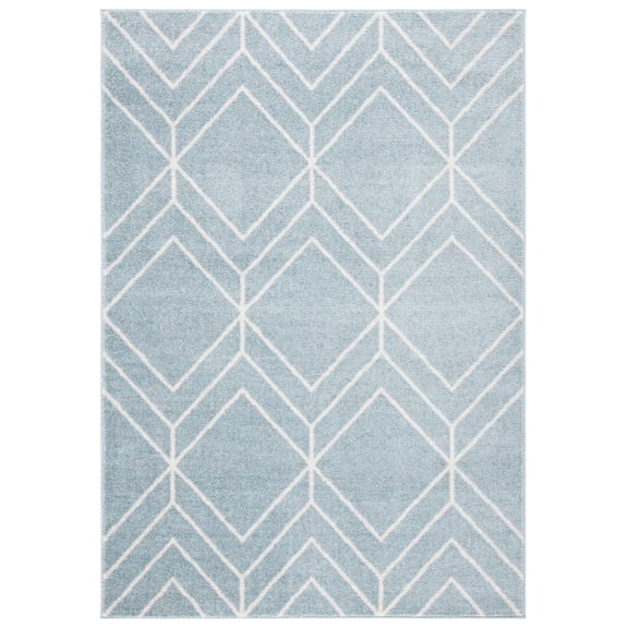 SAFAVIEH Adirondack Caitriona Geometric Squares Area Rug, Blue/Ivory, 6' x 9'
