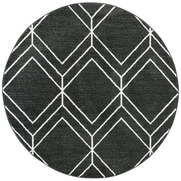 SAFAVIEH Adirondack Caitriona Geometric Area Rug, Brown/Ivory, 6' x 6' Round