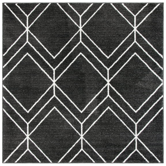 SAFAVIEH Adirondack Caitriona Geometric Squares Area Rug, Brown/Ivory, 6' x 6' Square