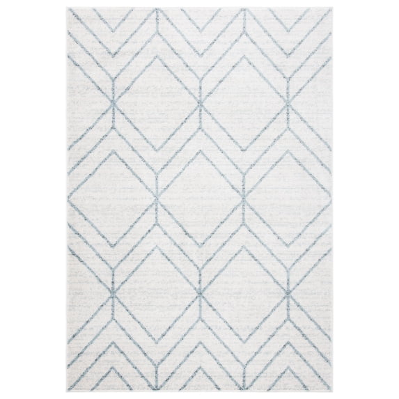 SAFAVIEH Adirondack Caitriona Geometric Squares Area Rug, Grey/Blue, 4' x 6'