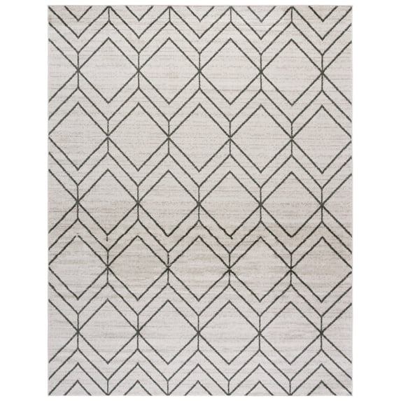 SAFAVIEH Adirondack Caitriona Geometric Squares Area Rug, Ivory/Dark Green, 8' x 10'