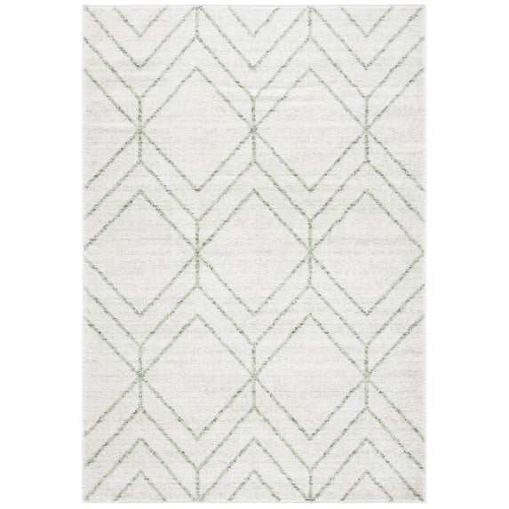 SAFAVIEH Adirondack Caitriona Geometric Squares Area Rug, Ivory/Sage, 3' x 5'